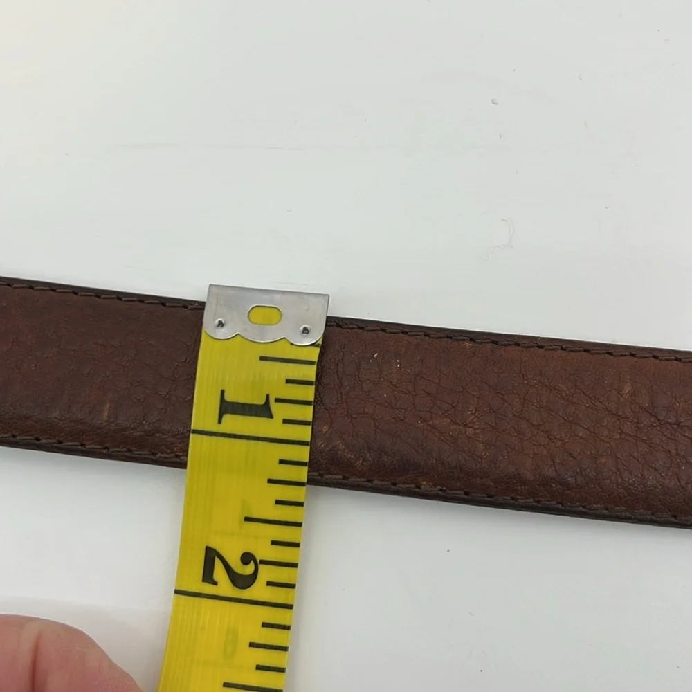FOSSIL Brown Distressed Leather Belt with Brass Buckle & Tip - Men’s size 38